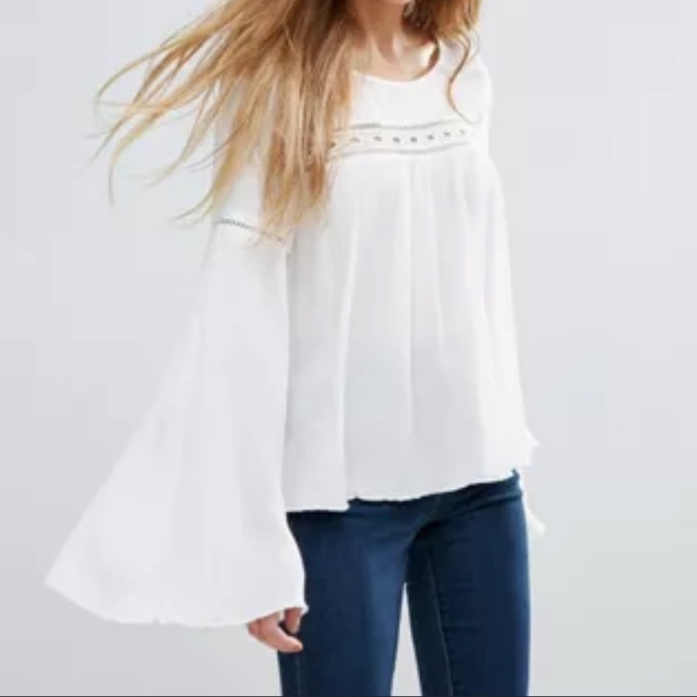 Patrons of Peace white boho top
